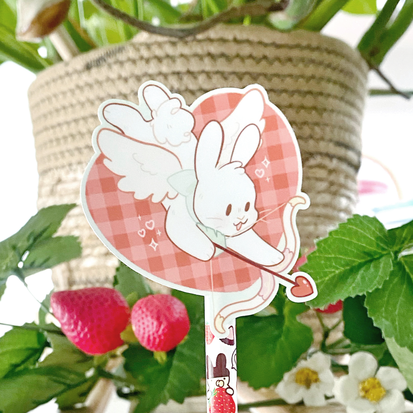 Cupid Bunny Vinyl Sticker